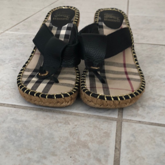 Burberry Thong Sandal Espadrille Wedge - Picture 7 of 9
